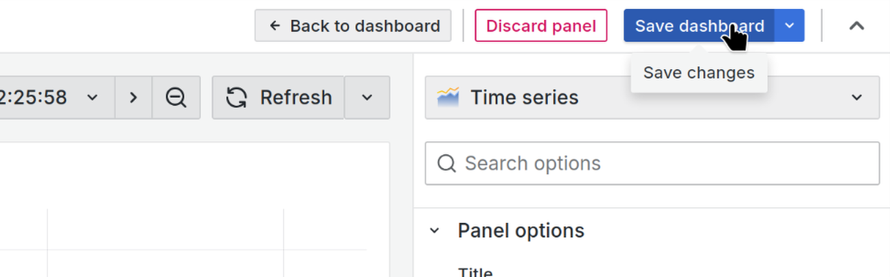 dashboard save panel